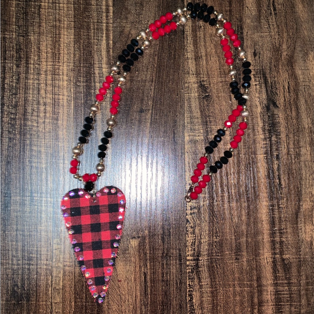 Red and Black Heart Necklace